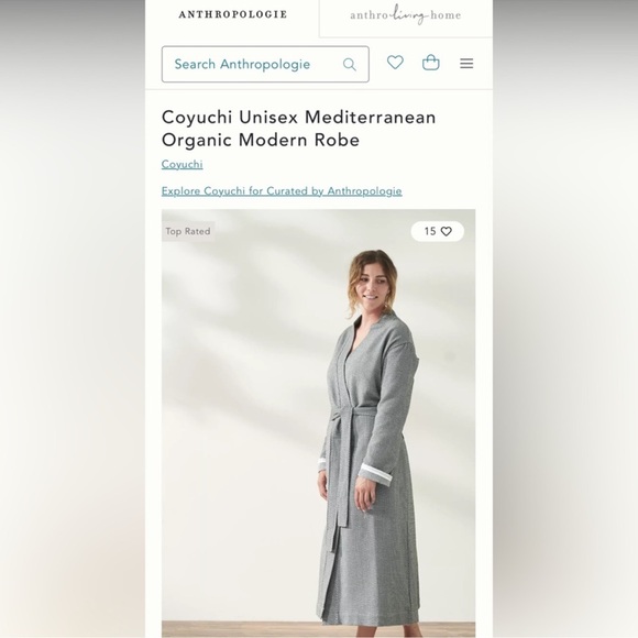 COYUCHI X ANTHROPOLOGIE UNISEX ROBE - Picture 4 of 10